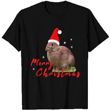 Discover Festive Bunny with Santa Hat T Shirts