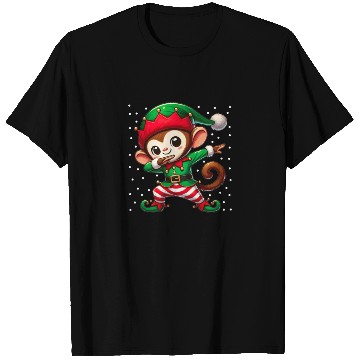 Discover Christmas Monkey Elf Funny Monkey Lover Ape T Shirts