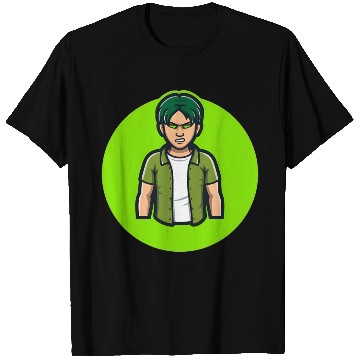 Discover Green Angry Boy Gaming Mascot Avatar T Shirts