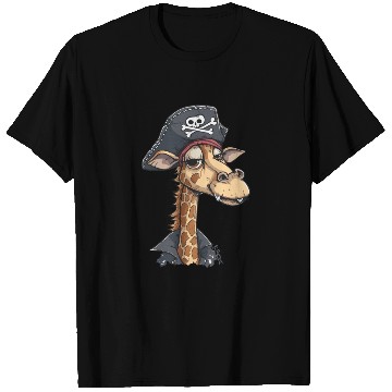 Discover Tall Fun Smiling Pirate Giraffe T Shirts