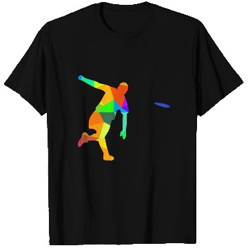 Discover Ultimate Frisbee Rainbow Colors Polygon Sport T Shirts