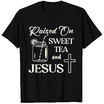 Discover Raised On Sweet Tea And Jesus LIKE US ON FACEBOOK T Shirts