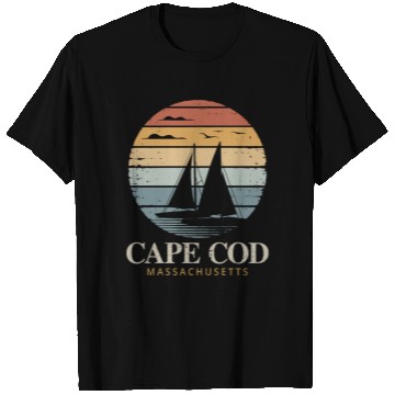 Discover Cape Cod Vintage SunsetMassachusetts Sailing T Shirts
