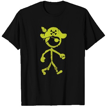 Discover Pirate Stick Figure T Shirts Distressed Yellow