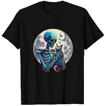 Discover Skeleton Cute Cat Skull Kitty Halloween T Shirts