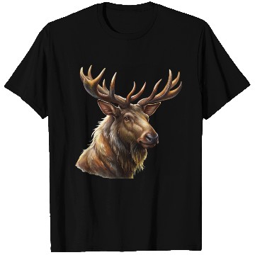 Discover Elk head with antlers T Shirts