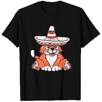 Discover Sombrero Hat Cat Funny Cool Mexican Culture Kitten T Shirts