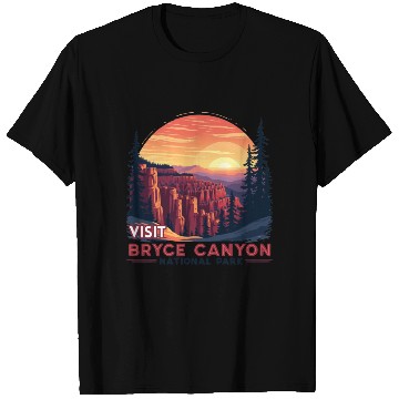 Discover Bryce Canyon National Park Retro Illustraion V 01 T Shirts
