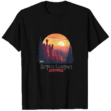 Discover Bryce Canyon National Park Retro Illustraion V 02 T Shirts