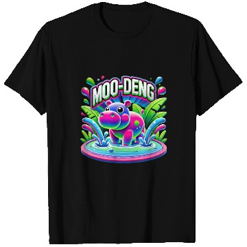 Discover Moo-Deng Hippo Bright Splashy Jungle Cartoon T Shirts