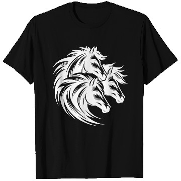 Discover Three Horse Heads With Elegant Wild Manes T Shirts