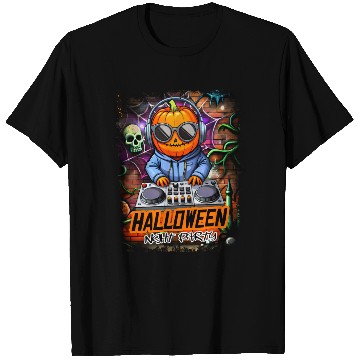 Discover Halloween Night Party DJ Pumpkin T Shirts