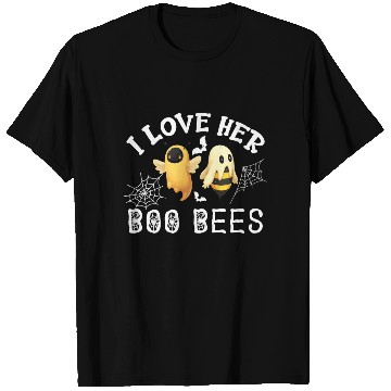 Discover I Love Her Boo Bees T Shirts Funny Couples Halloween Co