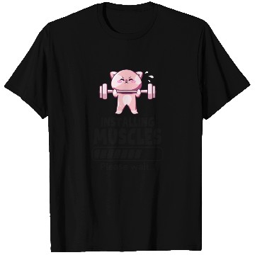 Discover Weightlifting Cat Installing Muscles Gym T Shirts