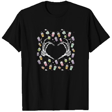 Discover Skeletal Embrace: A Bubble Tea Love Story T Shirts