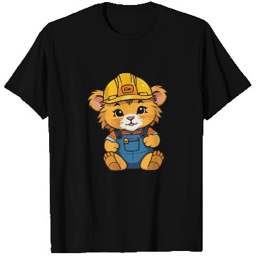 Discover baby lion as construction worker T Shirts