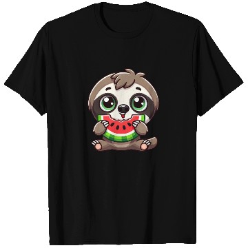 Discover Sloth with watermelon cartoon summer vibes T Shirts