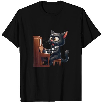 Discover Piano Prodigy Cat T Shirts