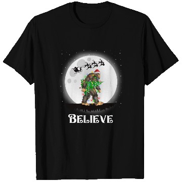 Discover Bigfoot Christmas Tree Lights Believe Sasquatch T Shirts