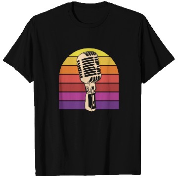 Discover Vintage Microphone Retro Sunset T Shirts