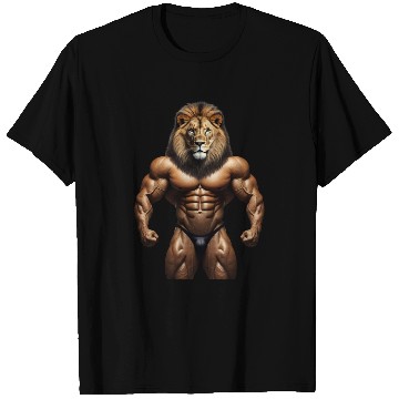 Discover LION KING POWER: MUSCLE CHAMPION Bodybuilder Gym T Shirts