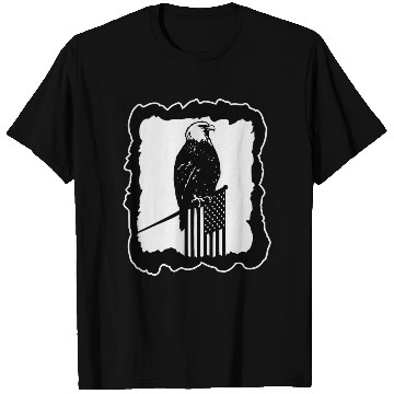 Discover Framed Eagle On Flag Pole LIKE US ON FACEBOOK # T Shirts