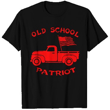 Discover Truck& Flag Old School Patriot LIKE US ON FB # T Shirts