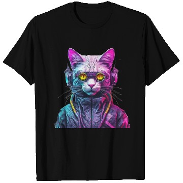 Discover Cyberpunk Cat Warrior T Shirts