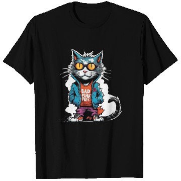 Discover Punk Bad Cat with Sunglasses T Shirts