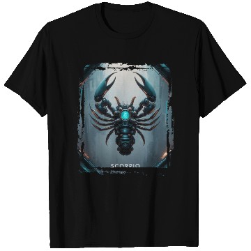 Discover Zodiac sign Scorpio in cyberpunk era Future T Shirts