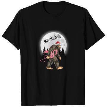 Discover Bigfoot Carrying Flamingo Funny Sasquatch T Shirts