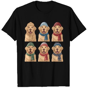 Discover Winter Cute Golden Retriever T Shirts