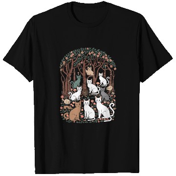 Discover Cottagecore Cats in enchanting Forest T Shirts