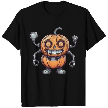 Discover Halloween Pumpkin Robot T Shirts