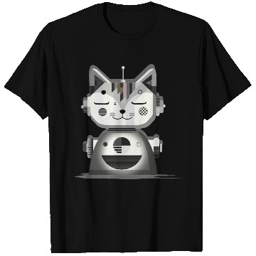 Discover Geometric Robot Cat - Creative Illustration T Shirts