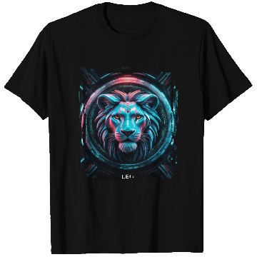 Discover Zodiac sign Leo in cyberpunk era Future T Shirts
