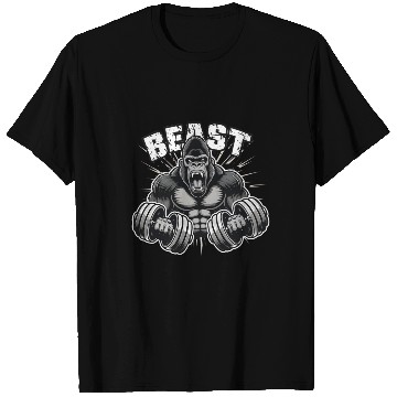 Discover beast Gorille Musclé Body Builder Motivation Gym T Shirts