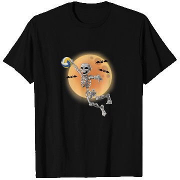 Discover Volleyball Skeleton Volleyball Player Halloween T Shirts