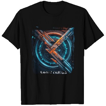 Discover Zodiac sign Sagittarius in cyberpunk era Future T Shirts