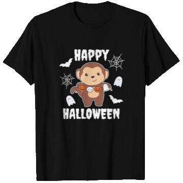 Discover Monkey Happy Halloween Pumpkin Bat Costume T Shirts