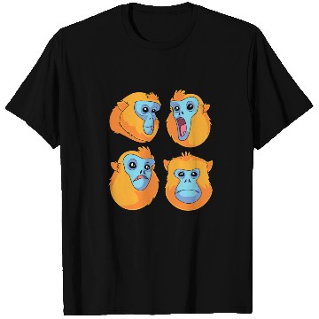 Discover Funny Monkey Faces Golden Snub Nosed Monkey Lover T Shirts