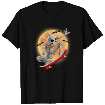 Discover Skateboarding Skeleton Halloween Skater Skateboard T Shirts