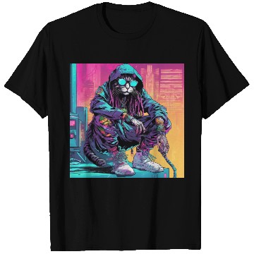 Discover Cyberpunk Rastafari Cat T Shirts