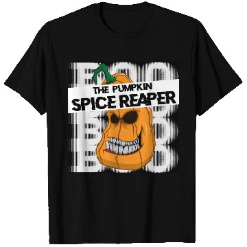 Discover Pumpkin spice reaper halloween style coffee T Shirts