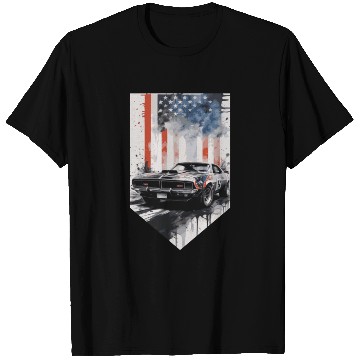 Discover Rev up your patriotism - Muscle car and usa flag T Shirts