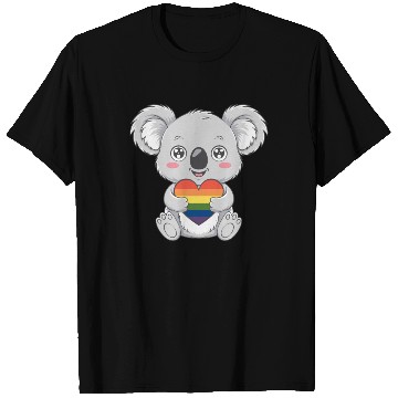 Discover Cute Koala Holding Rainbow Heart LGTBQ Pride T Shirts