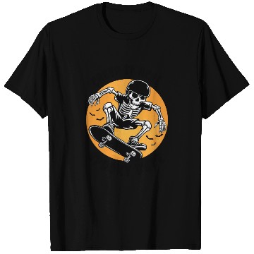 Discover Funny Halloween Design Skeleton Skateboarder T Shirts