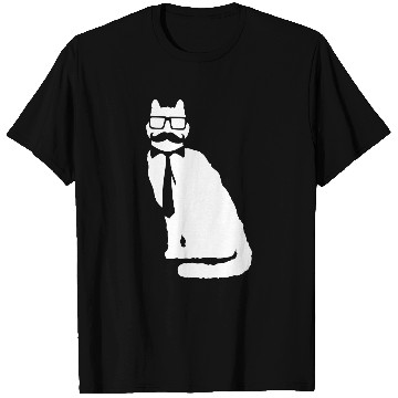 Discover Nerd Cat Horn-rimmed Glasses Geek Smart Kitten Fun T Shirts