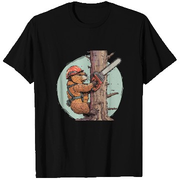 Discover Beaver Lumberjack Chainsaw T Shirts