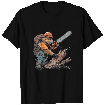 Discover Beaver Lumberjack Chainsaw T Shirts